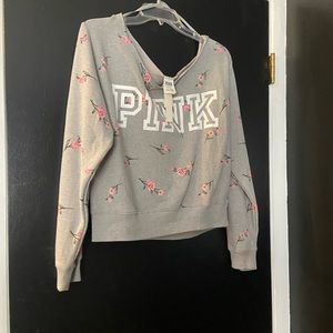 PINK off shoulder sweatshirt